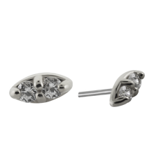 Load image into Gallery viewer, 2 Stone Marquis Threadless End