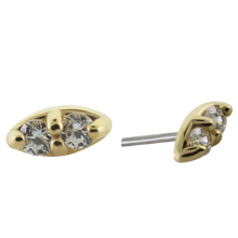 Load image into Gallery viewer, 2 Stone Marquis Threadless End