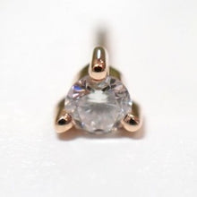 Load image into Gallery viewer, Gia 3 Prong Diamond Threadless End