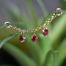 Load image into Gallery viewer, Chain with Dripping Round Colored Gemstones (Various Gems)