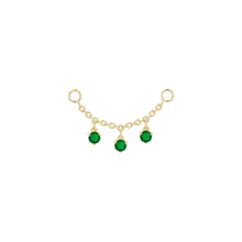 Load image into Gallery viewer, Chain with Dripping Round Colored Gemstones (Various Gems)