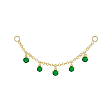 Load image into Gallery viewer, Chain with Dripping Round Colored Gemstones (Various Gems)