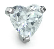 Load image into Gallery viewer, Heart Shaped Gem Threadless End