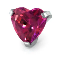 Load image into Gallery viewer, Heart Shaped Gem Threadless End