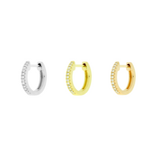 Load image into Gallery viewer, Diamond Pavé Huggie (Various Colors)