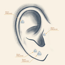 Load image into Gallery viewer, Trillion Cut Prong Set Gem Threadless End (Various Colors)