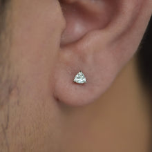 Load image into Gallery viewer, Trillion Cut Prong Set Gem Threadless End (Various Colors)