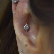 Load image into Gallery viewer, Marquise Halo Threadless End