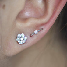 Load image into Gallery viewer, Round Prong 2mm Diamond Fixed Seam Ring (Navel/Rook Oriented)
