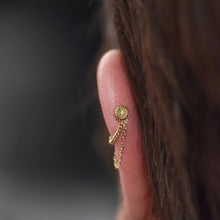 Load image into Gallery viewer, 16G BVLA Solid Gold Threaded Labret with Pavé Gem