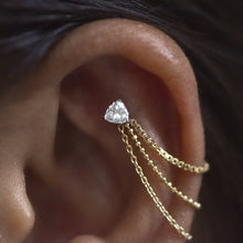 Load image into Gallery viewer, Trillion Cut Prong Set Gem Threadless End (Various Colors)