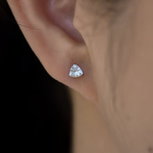 Load image into Gallery viewer, Trillion Cut Prong Set Gem Threadless End (Various Colors)