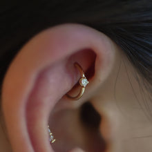 Load image into Gallery viewer, Round Prong 2mm Diamond Fixed Seam Ring (Navel/Rook Oriented)