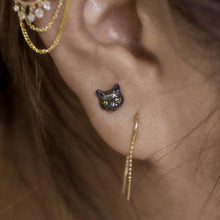 Load image into Gallery viewer, Cat Threadless End (Various Gemstone Eyes)