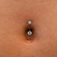 Load image into Gallery viewer, Mini Partial Bezel Navel Curve 14G Curved Barbell