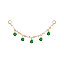 Load image into Gallery viewer, Chain with Dripping Round Colored Gemstones (Various Gems)