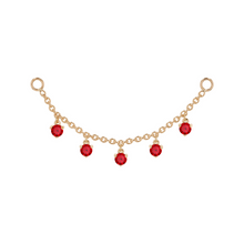 Load image into Gallery viewer, Chain with Dripping Round Colored Gemstones (Various Gems)