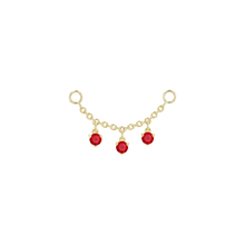 Load image into Gallery viewer, Chain with Dripping Round Colored Gemstones (Various Gems)