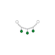 Load image into Gallery viewer, Chain with Dripping Round Colored Gemstones (Various Gems)