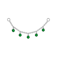 Load image into Gallery viewer, Chain with Dripping Round Colored Gemstones (Various Gems)