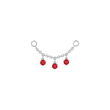 Load image into Gallery viewer, Chain with Dripping Round Colored Gemstones (Various Gems)