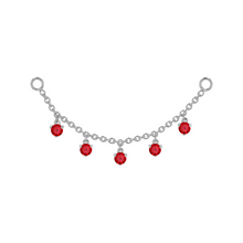 Load image into Gallery viewer, Chain with Dripping Round Colored Gemstones (Various Gems)