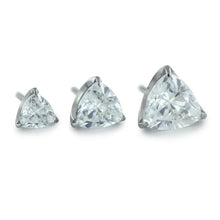 Load image into Gallery viewer, Trillion Cut Prong Set Gem Threadless End (Various Colors)