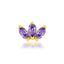 Load image into Gallery viewer, Triple Marquise Fan Threadless End (Various Colors)