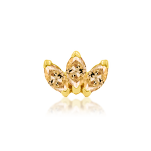 Load image into Gallery viewer, Triple Marquise Fan Threadless End (Various Colors)