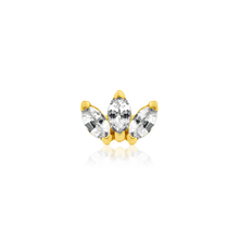 Load image into Gallery viewer, Triple Marquise Fan Threadless End (Various Colors)