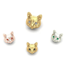 Load image into Gallery viewer, Cat Threadless End (Various Gemstone Eyes)