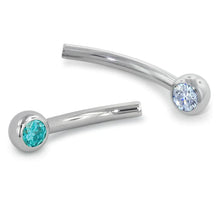 Load image into Gallery viewer, Threadless Curved Barbell with Side Faceted/Cabochon Gem (Shaft Only) (Various Colors)
