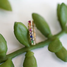 Load image into Gallery viewer, Faceted Gemstone Huggie