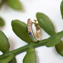 Load image into Gallery viewer, Faceted Gemstone Huggie
