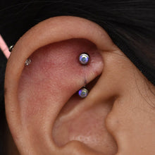 Load image into Gallery viewer, Threadless Curved Barbell with Side Faceted/Cabochon Gem (Shaft Only) (Various Colors)