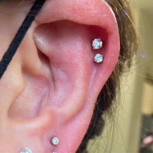 Load image into Gallery viewer, 4 Prong Gem Threadless End (Various Colors)