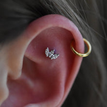 Load image into Gallery viewer, Triple Marquise Fan Threadless End (Various Colors)