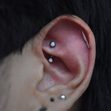 Load image into Gallery viewer, Threadless Curved Barbell with Side Faceted/Cabochon Gem (Shaft Only) (Various Colors)