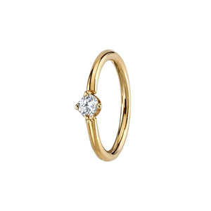 Round Prong 2.5mm Diamond Fixed Seam Ring (Navel/Rook Oriented)