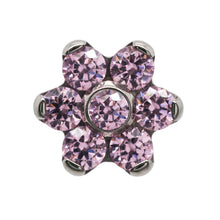 Load image into Gallery viewer, 6 Petal Flower #3 with Faceted Gems Threadless End (Various Colors)