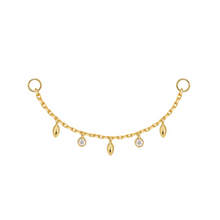 Load image into Gallery viewer, Chain with 5 Dripping Bezel Diamonds and Marquise Gold Beads