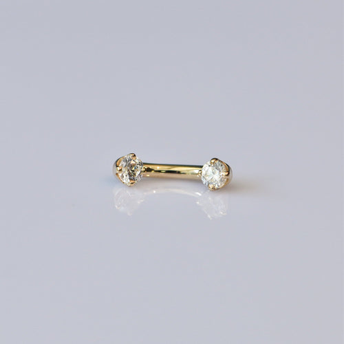 Round Prong 14G Threaded Curved Barbell
