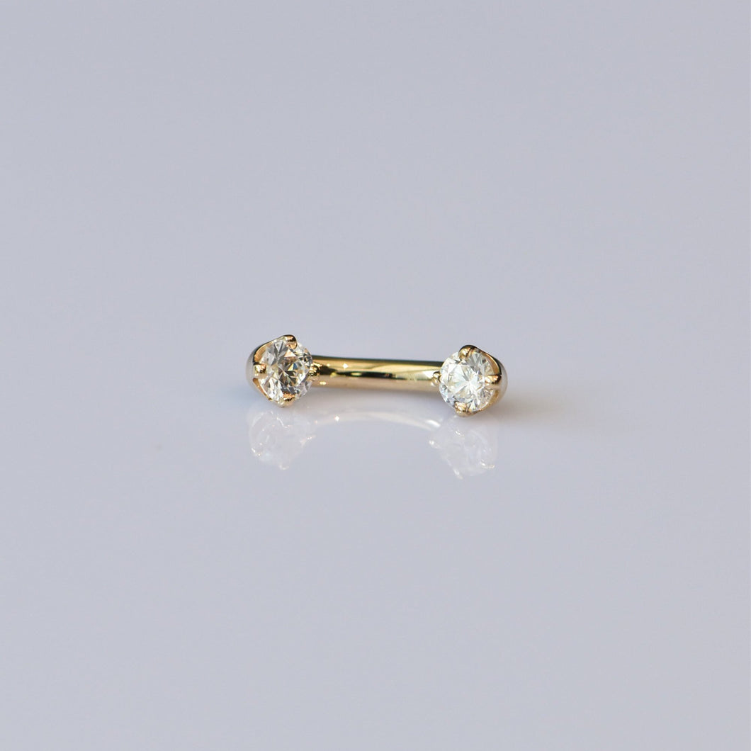 Round Prong 14G Threaded Curved Barbell