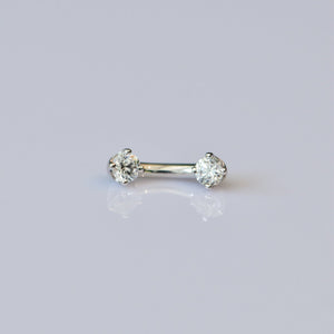 Round Prong 14G Threaded Curved Barbell