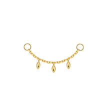Load image into Gallery viewer, Chain with 3 Dripping Marquise Gold Beads