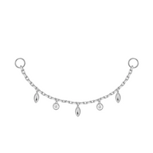 Load image into Gallery viewer, Chain with 5 Dripping Bezel Diamonds and Marquise Gold Beads