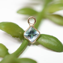 Load image into Gallery viewer, Square Cut Faceted Gemstone Bezel Charm