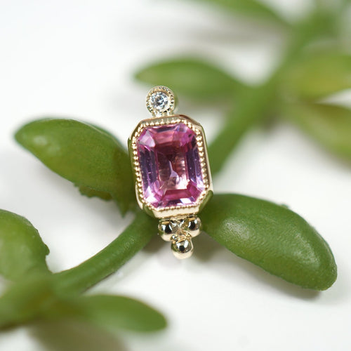 Leon Pink Sapphire Threadless End