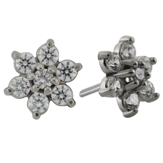 7 Stone Flower Threaded End