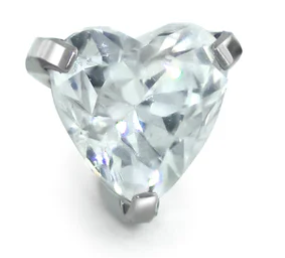 Heart Shaped Gem Threadless End